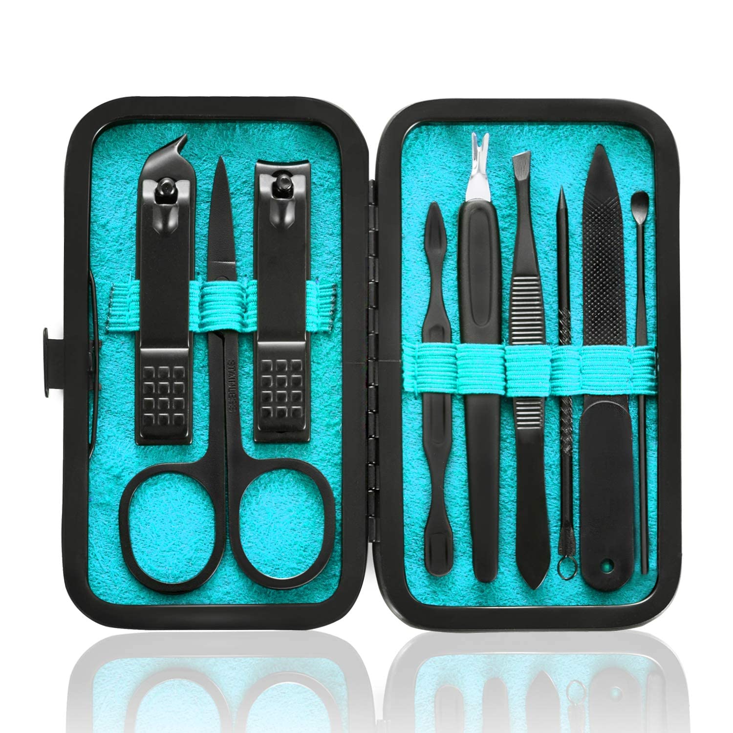 Men'S Grooming Products Kit - 9-in-1 Stainless Steel Manicure Set, Nail