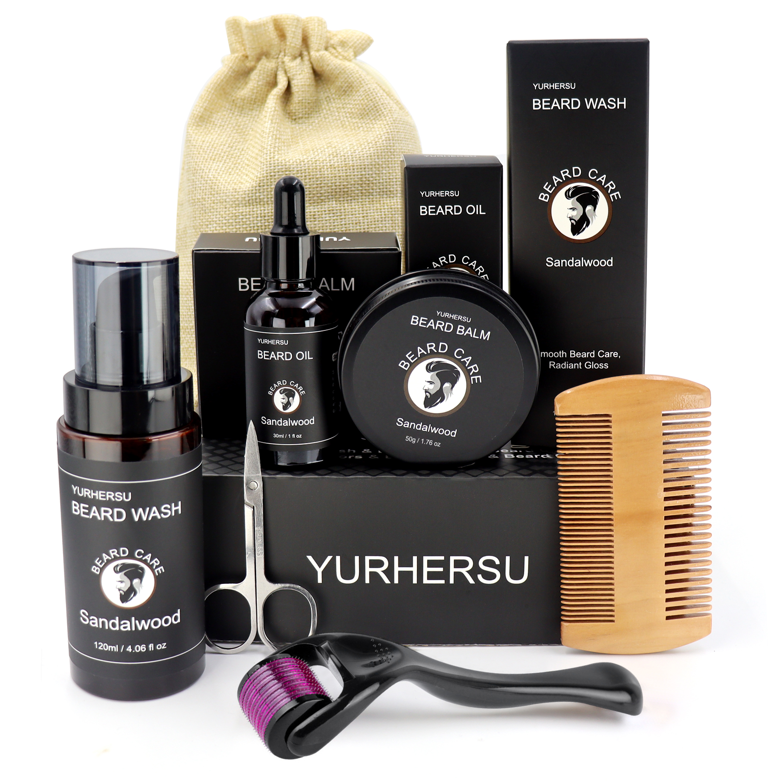 Men'S Grooming Products Kit - 7Pcs Beard Care Kit for Men,
