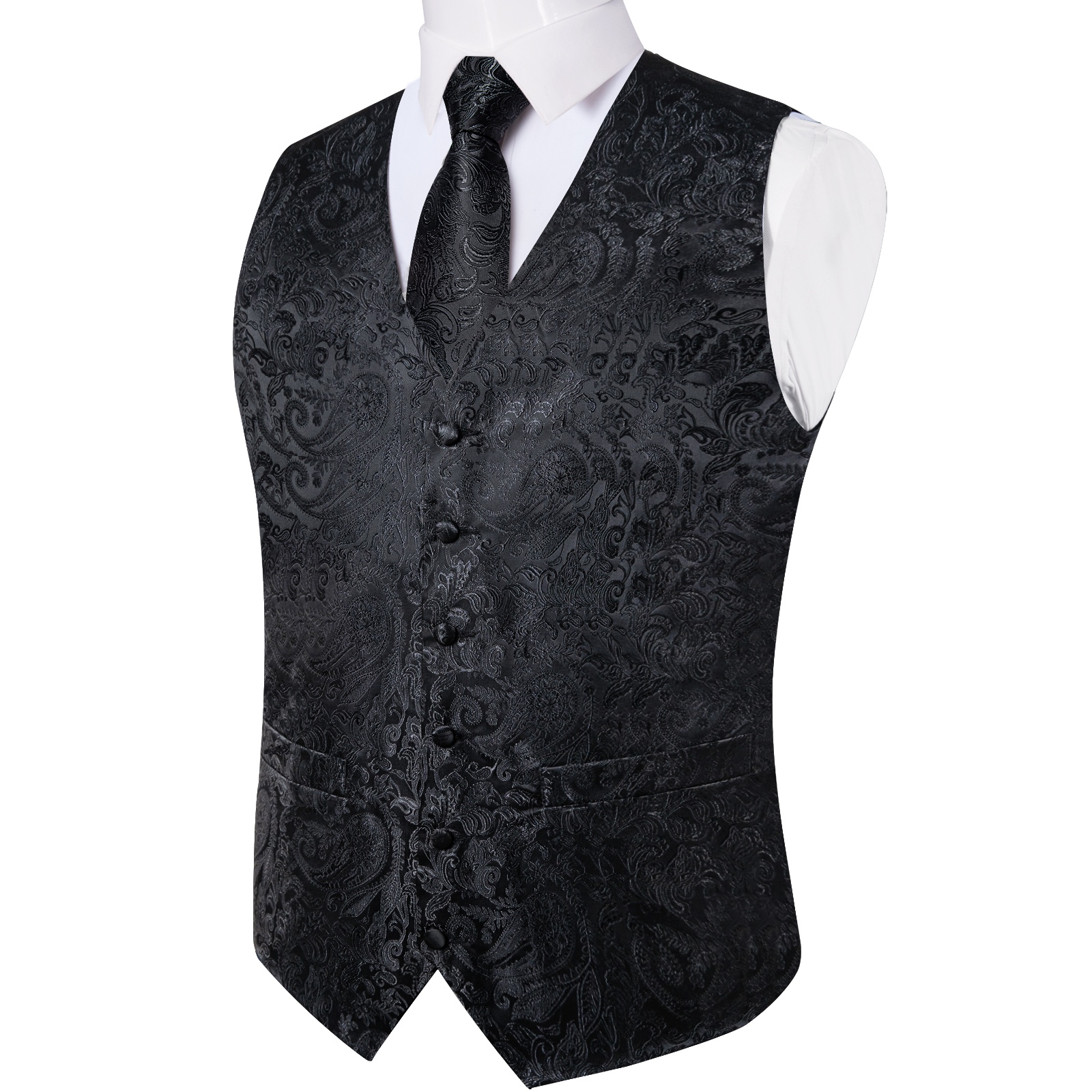Suit Vest for Men Black Solid  - Men'S Grooming Room recension och pris