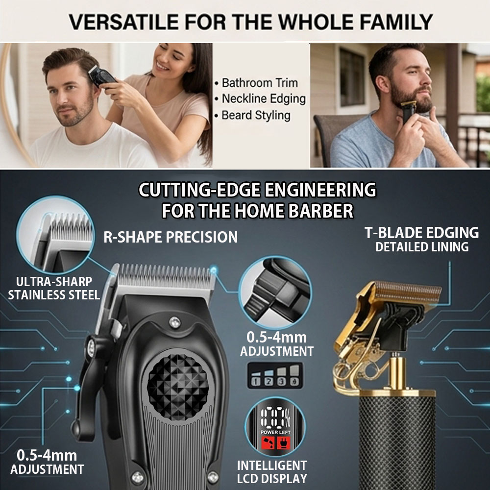 Professional Hair Clippers wit - Men'S Grooming Blade recension och pris