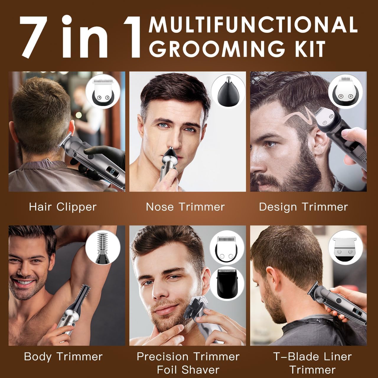 7-in-1 Beard Trimmer for Men,  - Men Grooming Full Body recension och pris