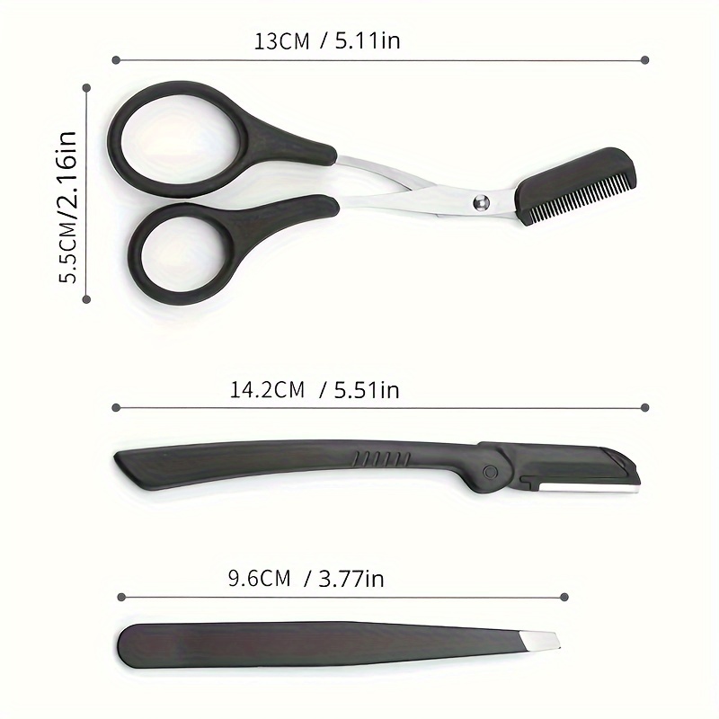 3 Pcs Stainless Steel Eyebrow  - Men'S Grooming Makeup recension och pris