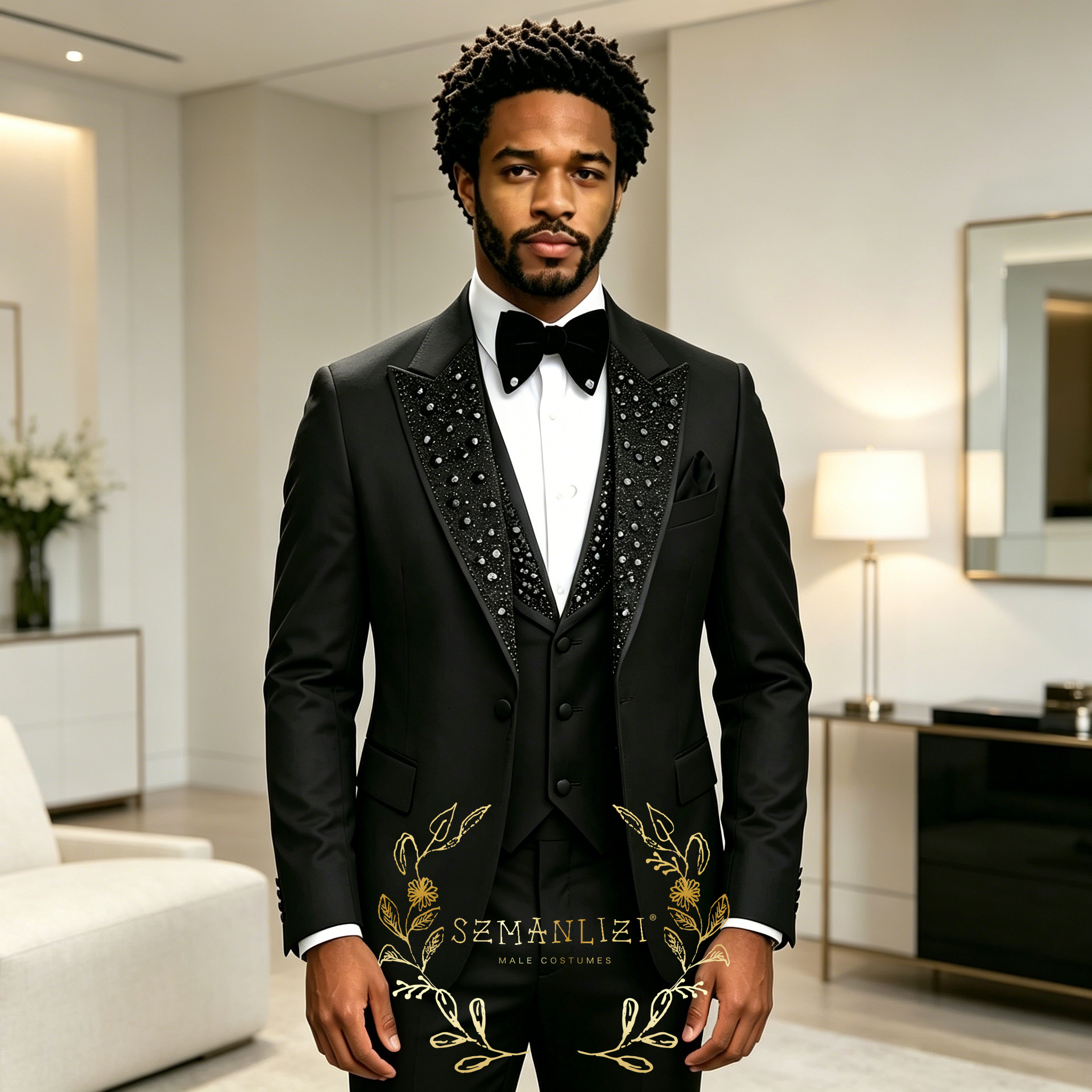 Black Men Suits Luxury Stone C - Men'S Grooming Room recension och pris