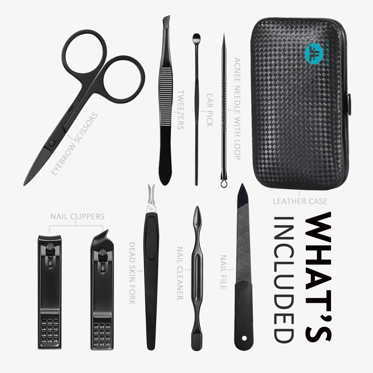 9-in-1 Stainless Steel Manicur - Men'S Grooming Products Kit recension och pris