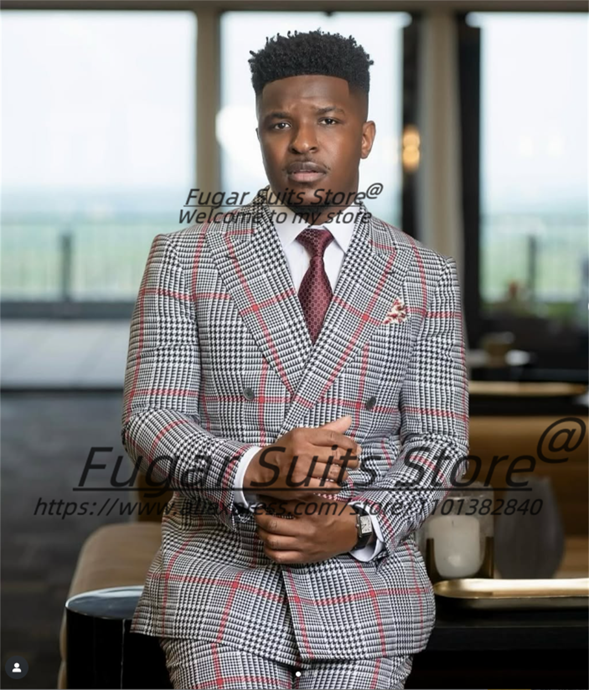 Classic Plaid Men Suits Handso - Men'S Grooming Room recension och pris