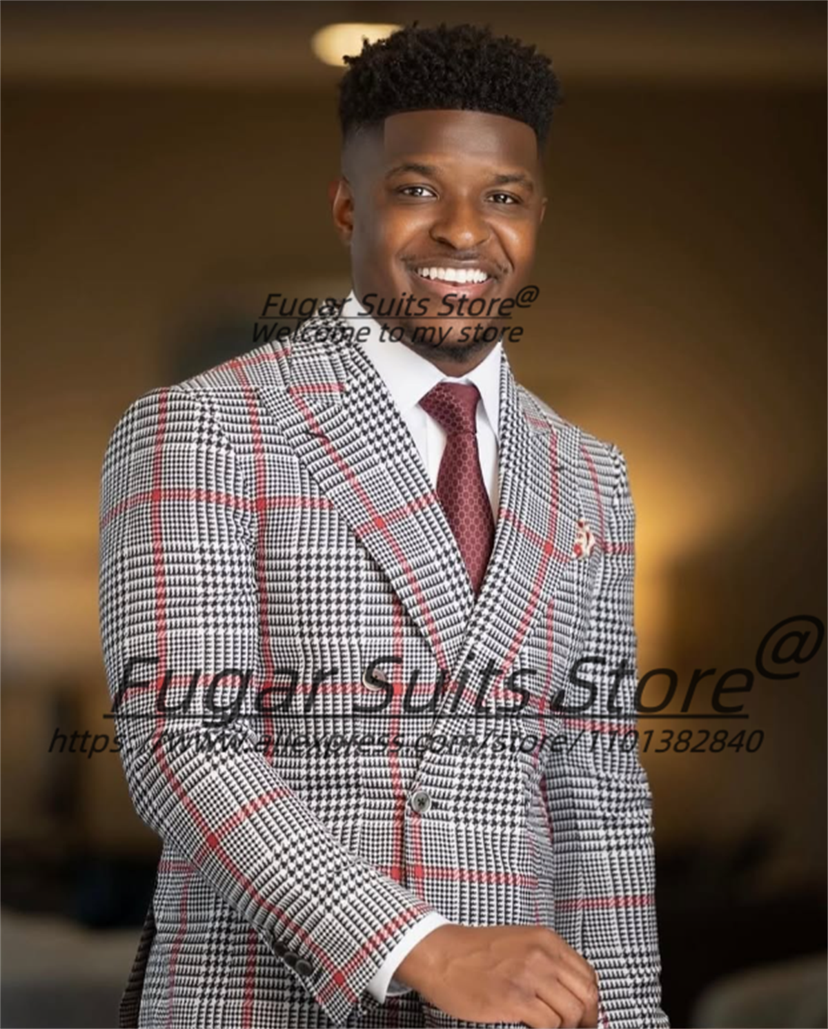 Classic Plaid Men Suits Handso - Men'S Grooming Room recension och pris