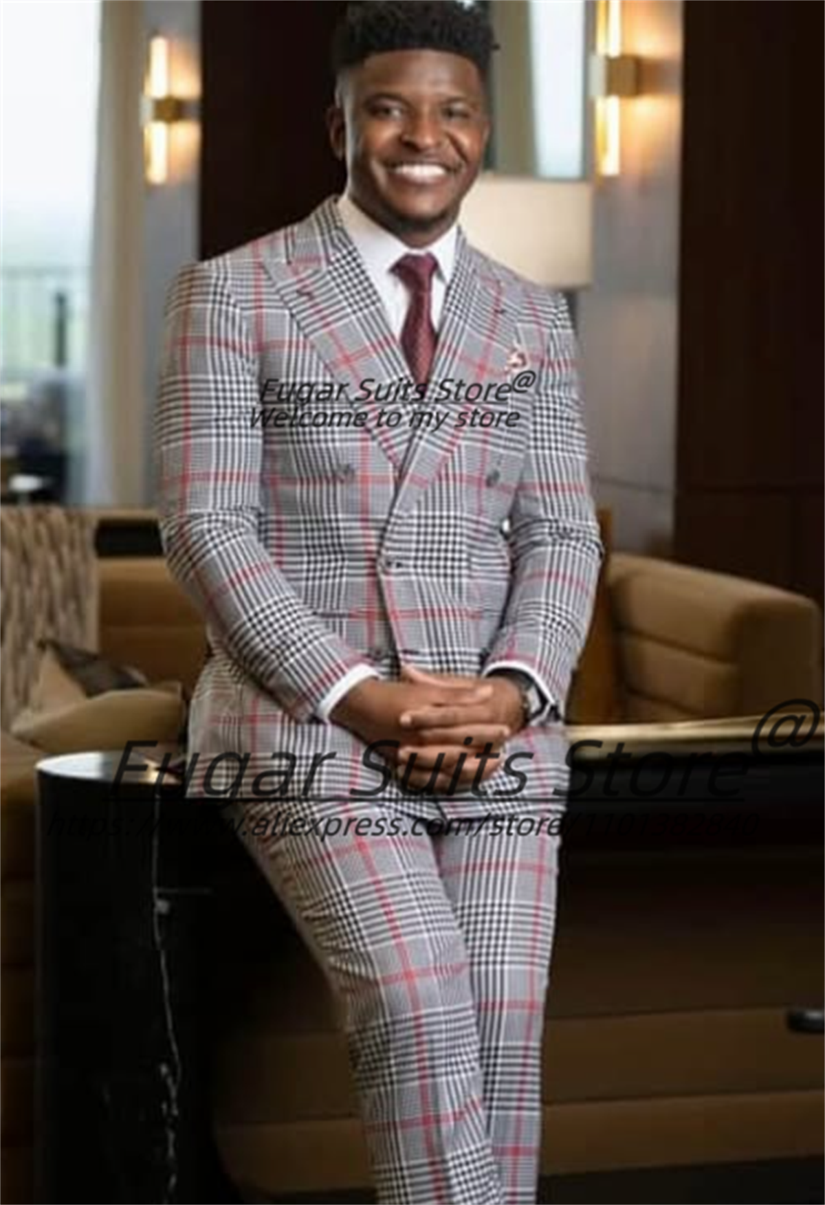 Classic Plaid Men Suits Handso - Men'S Grooming Room recension och pris