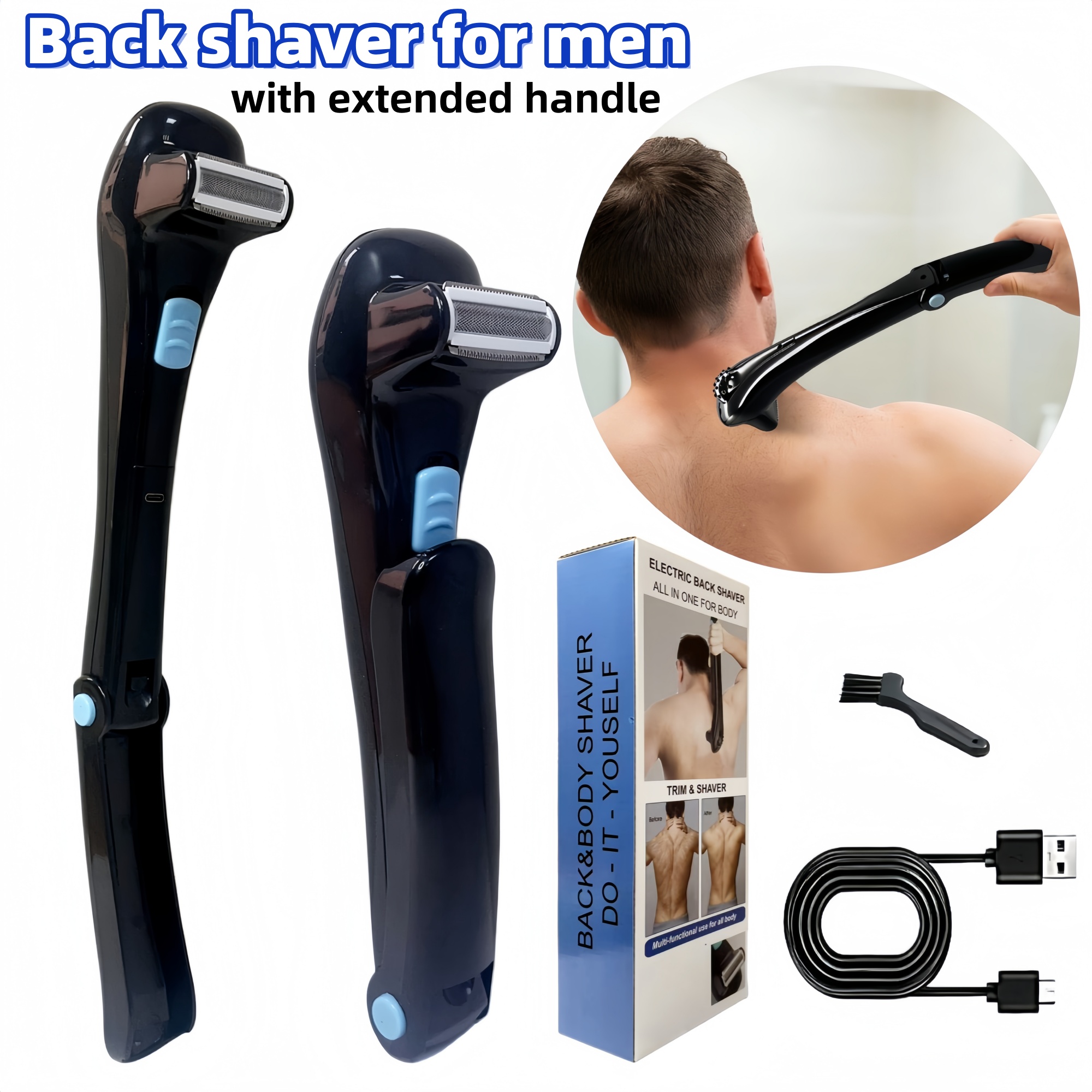 Rechargeable Electric Back Sha - Men'S Grooming Hair And Body Wash recension och pris