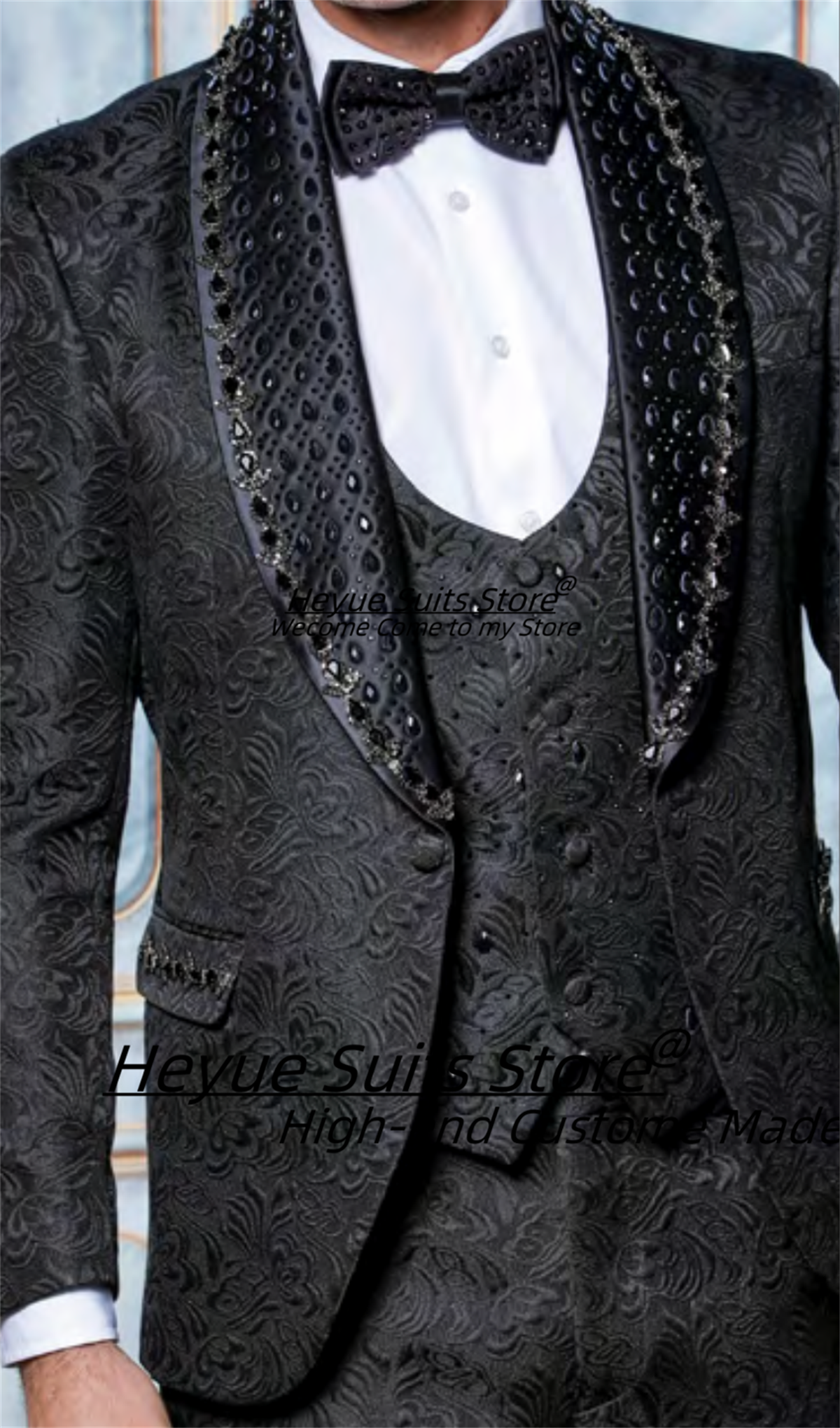 Luxuly Black Jacquard Groom We - Men'S Grooming Room recension och pris