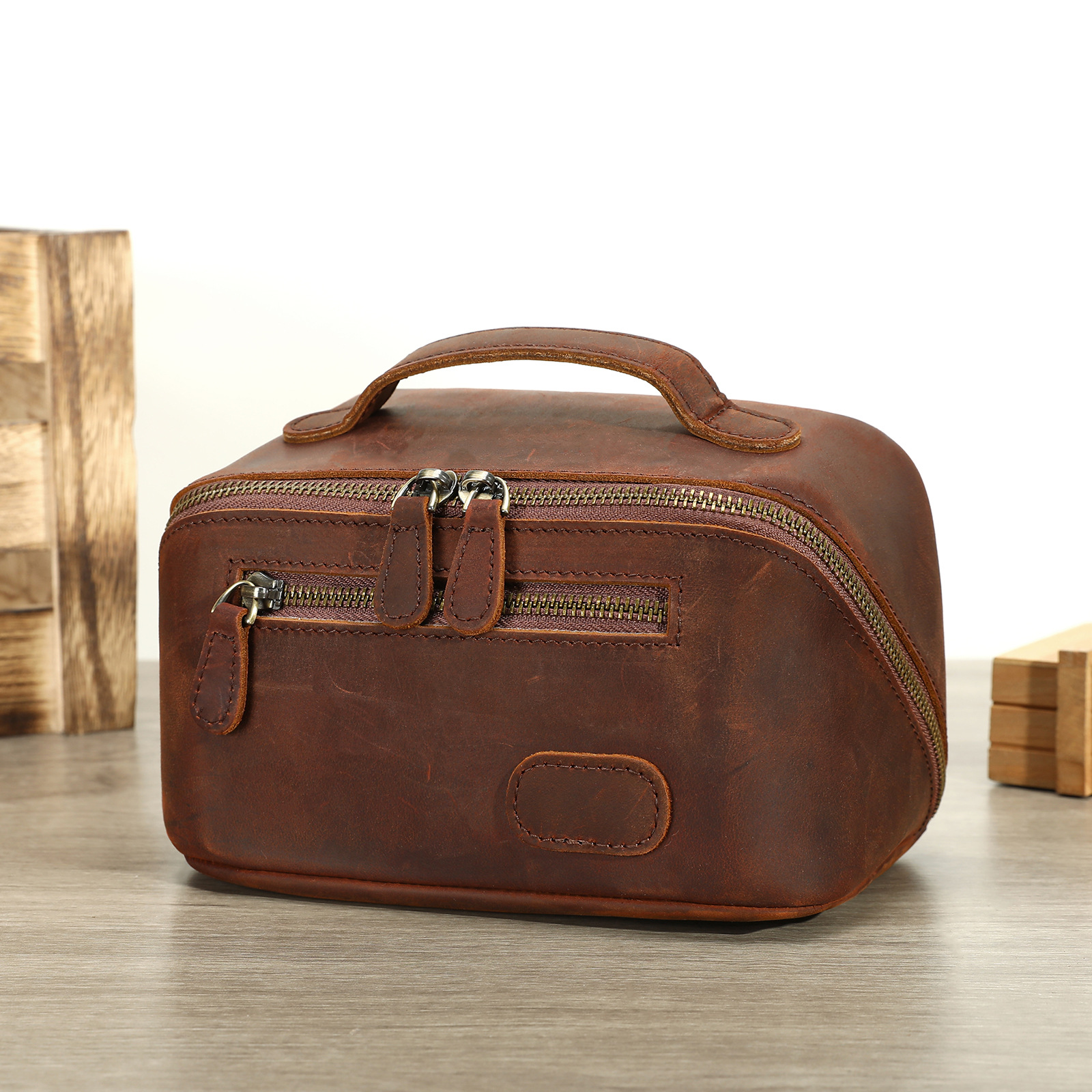 Vintage Crazy Horse Leather To - Men'S Grooming Makeup recension och pris